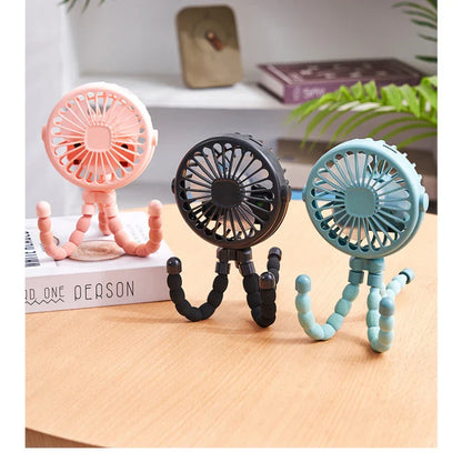 Stroller Fan Clip on For Baby Flexible Tripod  Rechargeable Battery